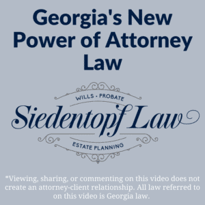 Georgia New Power of Attorney Law