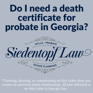 Death Certificate for Probate in Georgia
