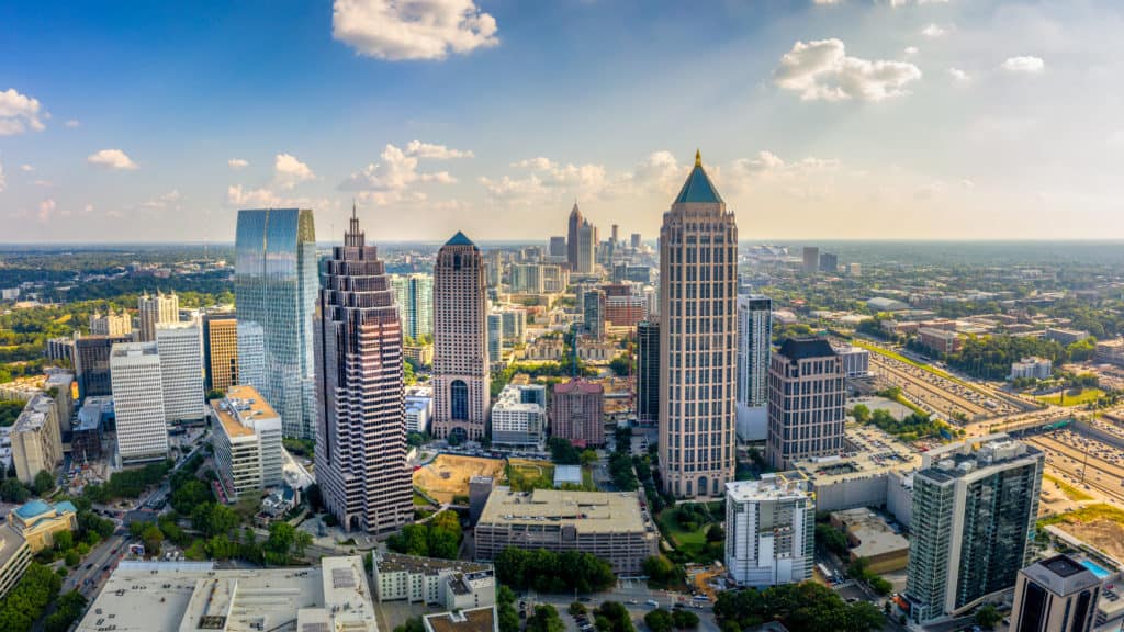 Aerial,Panoramic,Picture,Of,Downtown,Atlanta,Skyline